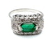 Bague 62 Bague Art déco en or blanc, platine, émeraude et diamants 58 Facettes VINTAGE BG