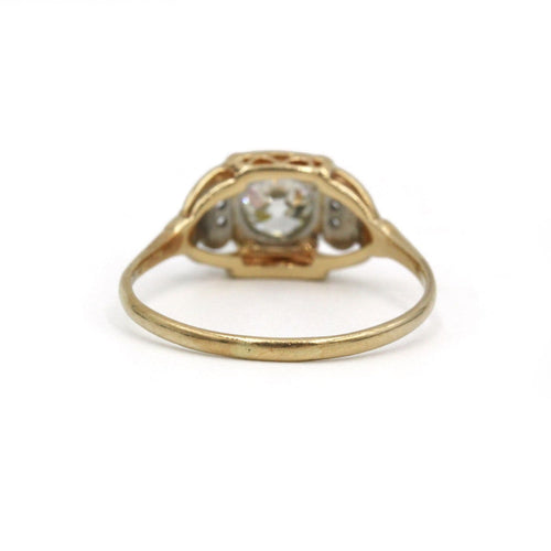 Bague 57 Art Déco - Bague solitaire en or jaune et blanc avec diamant 58 Facettes 260164R
