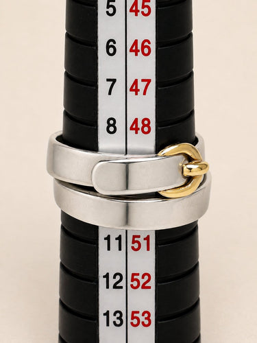 Bague 51 HERMÈS Débridée - Bague Ceinture en argent et or 18 carats 58 Facettes WC-2026-3612