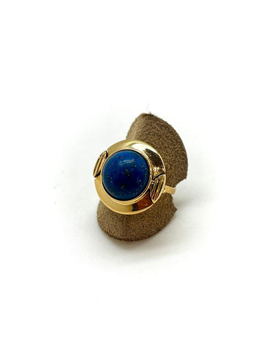 Bague 56 Bague en or jaune 18K et lapis-lazuli 58 Facettes M94922