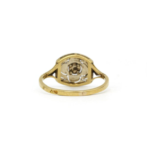 Bague 52.5 Art déco - Bague en or jaune, platine et diamant 58 Facettes 260167R