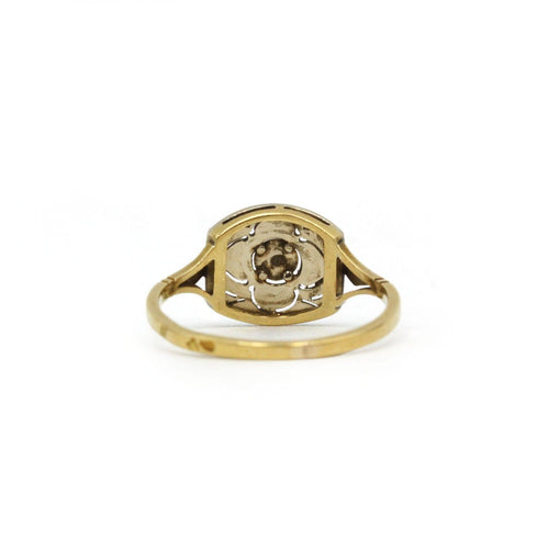 Bague 52.5 Art déco - Bague en or jaune, platine et diamant 58 Facettes 260167R