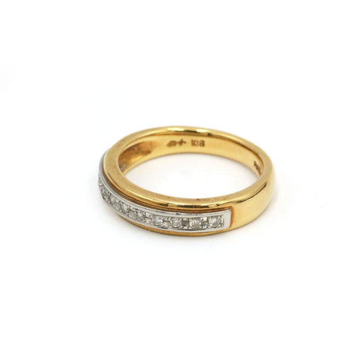 Bague 48 Demi-alliance - Bague en or jaune, platine et diamants 58 Facettes 260171R