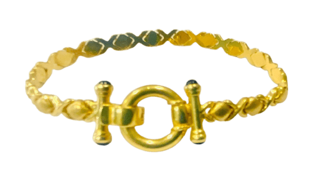 Bracelet Bracelet maille croisillons en or jaune et saphirs 58 Facettes 21169