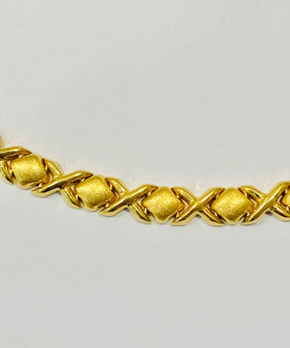 Bracelet Bracelet maille croisillons en or jaune et saphirs 58 Facettes 21169