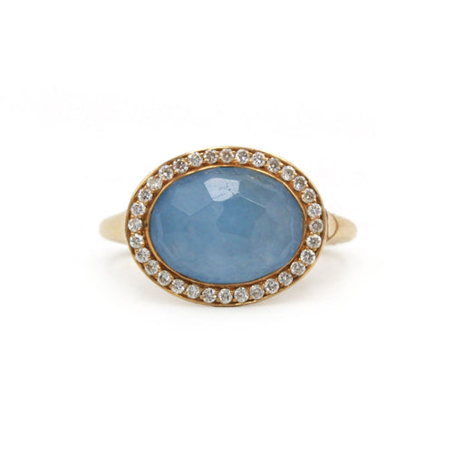 Bague 52 Bague en or jaune, jade et diamants 58 Facettes 260172R