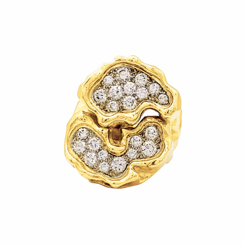 Bague 50 Bague vintage en or jaune, platine et diamants 58 Facettes 35803