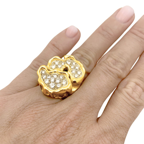 Bague 50 Bague vintage en or jaune, platine et diamants 58 Facettes 35803