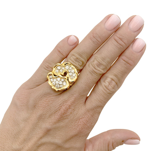 Bague 50 Bague vintage en or jaune, platine et diamants 58 Facettes 35803
