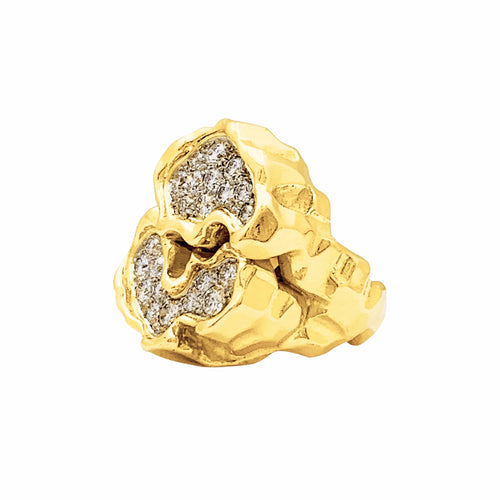 Bague 50 Bague vintage en or jaune, platine et diamants 58 Facettes 35803