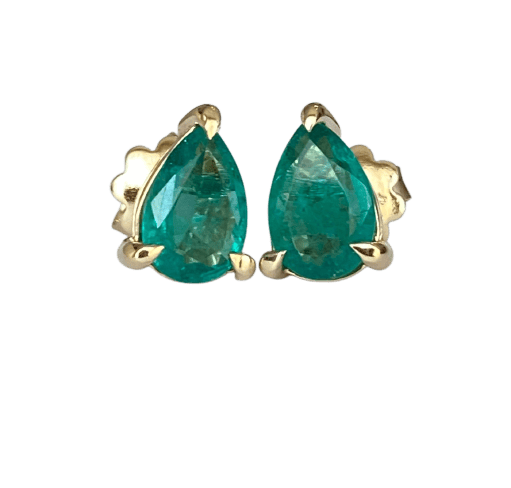 Boucles d'oreilles ALGT - Boucles d'oreilles en or jaune et émeraudes 58 Facettes earrings