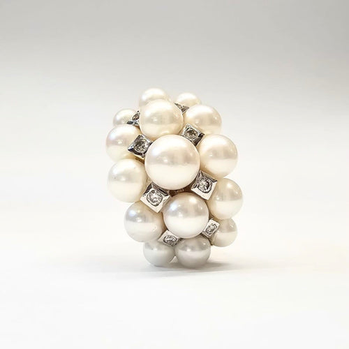 Bague 53 Moon Pearl - Bague en or jaune, perles et diamants 58 Facettes CA-MOOPEA-RI-PE-YGD