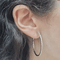 Boucles d'oreilles créoles en or blanc 18k et diamants 58 Facettes PE675