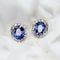 Boucles d'oreilles Boucles d'oreilles en or blanc 18K, saphirs et diamants 58 Facettes GER1017WG