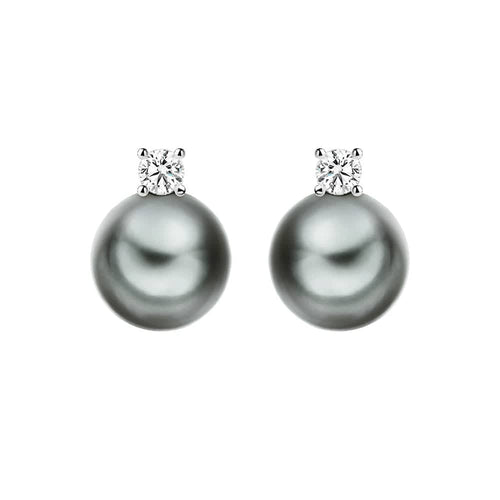 Boucles d'oreilles Aitches Underwater - Boucles d'oreilles en or blanc, perles de Tahiti et diamants 58 Facettes GER1327WG