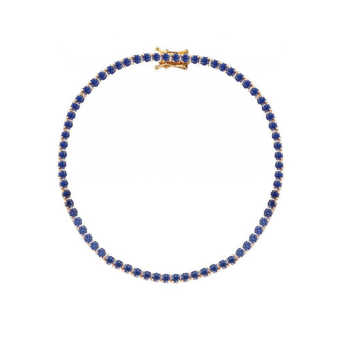 Bracelet Bracelet tennis en or 18 carats et saphirs bleus 58 Facettes GBT1280YG