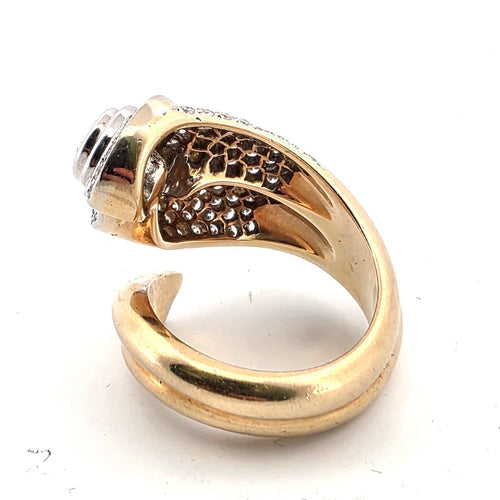 Bague 56 Bague en or blanc et jaune 18 ct avec diamants 58 Facettes 341 B OC