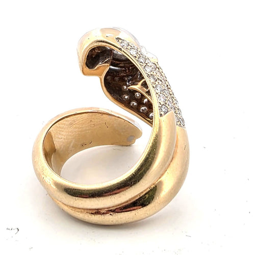 Bague 56 Bague en or blanc et jaune 18 ct avec diamants 58 Facettes 341 B OC