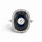 Bague 61 Art déco - Bague cocktail en platine, saphir naturel et diamants 58 Facettes RI-1064