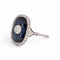 Bague 61 Art déco - Bague cocktail en platine, saphir naturel et diamants 58 Facettes RI-1064