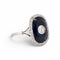 Bague 61 Art déco - Bague cocktail en platine, saphir naturel et diamants 58 Facettes RI-1064