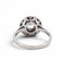 Bague 50 Art déco - Bague halo en or blanc, platine et diamants 58 Facettes RI-1062
