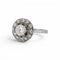 Bague 50 Art déco - Bague halo en or blanc, platine et diamants 58 Facettes RI-1062
