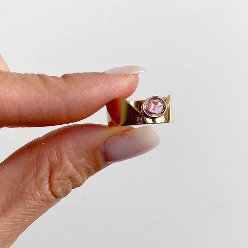 Bague 53 AITCHES Love More - Bague Cigar en or 18K et saphir rose 58 Facettes GBR1207CP