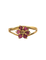 Bague 54 Bague fleur vintage en or jaune, rubis et diamant 58 Facettes CV-080