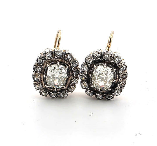 Boucles d'oreilles Boucles d'oreilles victoriennes en or jaune 18 ct et diamants 58 Facettes 429/26 N