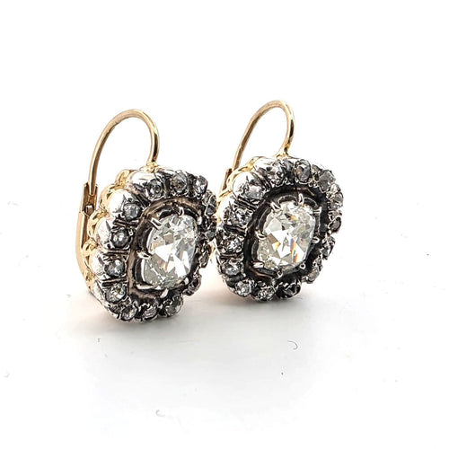 Boucles d'oreilles Boucles d'oreilles victoriennes en or jaune 18 ct et diamants 58 Facettes 429/26 N