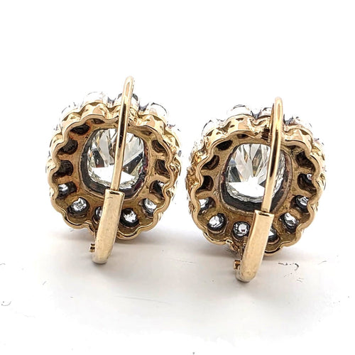 Boucles d'oreilles Boucles d'oreilles victoriennes en or jaune 18 ct et diamants 58 Facettes 429/26 N
