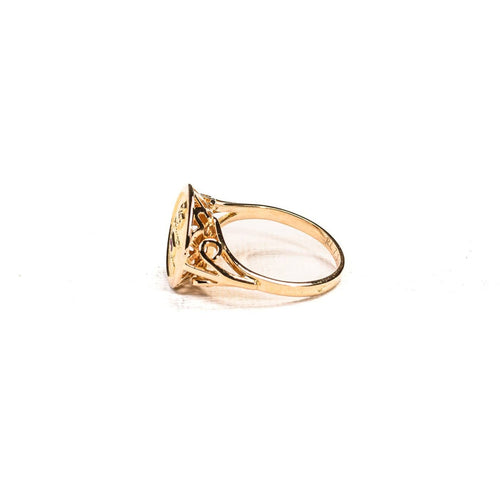 Bague 56 Augis - Bague chevalière en or jaune, diamant et rubis 58 Facettes LMB-371