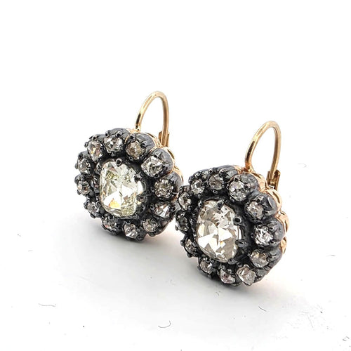 Boucles d'oreilles Boucles d'oreilles en or jaune 18 ct et diamants taille ancienne 58 Facettes 429/26 O