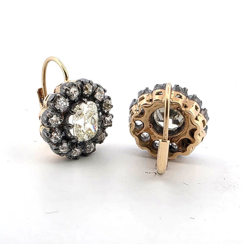 Boucles d'oreilles Boucles d'oreilles en or jaune 18 ct et diamants taille ancienne 58 Facettes 429/26 O