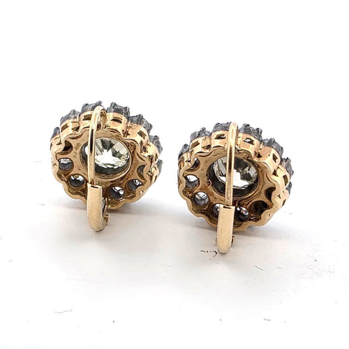 Boucles d'oreilles Boucles d'oreilles en or jaune 18 ct et diamants taille ancienne 58 Facettes 429/26 O