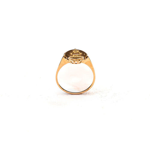 Bague 51 Augis - Bague médaille d'amour en or jaune, rubis et diamant 58 Facettes LMB-360