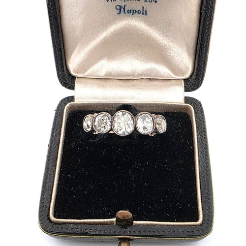 57 Bague victorienne en or jaune et rose avec diamants 58 Facettes 449/26 F