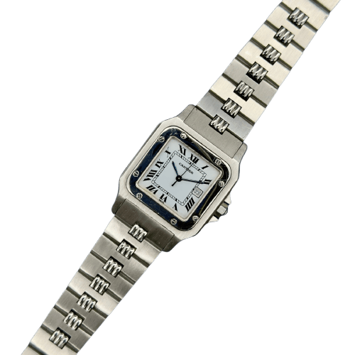 Cartier Santos - Montre Carrée 2960 en acier bracelet Godron