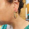 Boucles d'oreilles créoles en or jaune, émeraudes et diamants 58 Facettes G3986