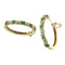 Boucles d'oreilles créoles en or jaune, émeraudes et diamants 58 Facettes G3986