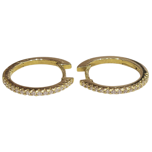 Boucles d'oreilles créoles en or 18k et diamants 58 Facettes PE997
