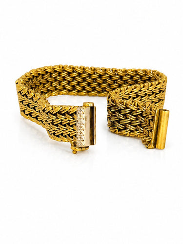 Bracelet tressé en or 18 carats et diamants naturels 58 Facettes bt