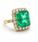 53 Bague ancienne en or jaune, émeraude et diamants 58 Facettes ba