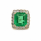 53 Bague ancienne en or jaune, émeraude et diamants 58 Facettes ba