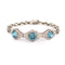 Bracelet vintage en or gris, platine, zircons bleus et diamants 58 Facettes
