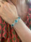 Bracelet vintage en or gris, platine, zircons bleus et diamants 58 Facettes