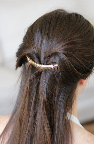 Peigne ancien - Peigne en or jaune, argent et diamants 58 Facettes