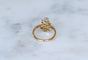 57 Toi et Moi - Bague en or jaune, platine et diamants 58 Facettes