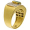 60 Bague en or jaune avec émeraude et diamants 0,77 ct 58 Facettes G3987